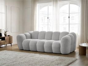 Divano grigio chiaro con rivestimento in bouclé 232 cm Hippolyte – Bobochic Paris