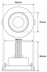 Faro LED da Incasso 15W Orientabile foro Ø100mm con driver Philips Colore  Bianco Naturale 4.000K