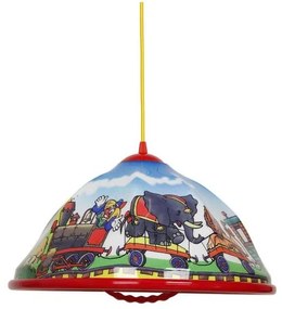 Lampadario a sospensione per bambini AKRYL DZ 1xE27/15W circhi/rosso