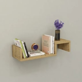 Mensola Sospesa Design A Onda 56x20x12 Moros Rovere Chiaro