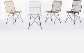 Sedia moderna in legno intrecciato con gambe in acciaio Bizzotto Lucila