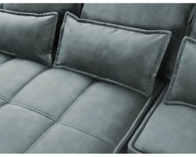 Divano angolare verde allungabile/con contenitore (con penisola a sinistra/con chaise lounge) e rivestimento in velluto Campo – ELTAP