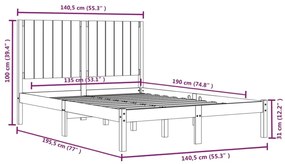 Giroletto in Legno Massello 135x190 cm Small Double