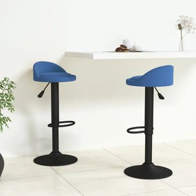 Sgabelli Da Bar 2 Pz Blu İn Velluto /