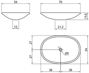 Antonio Lupi Rim Lavabo Ovale 54x76 cm In Flumood