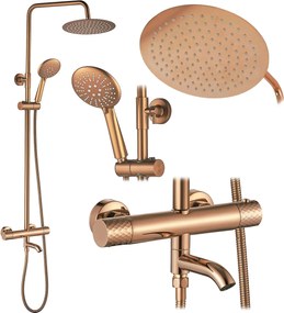 Set Doccia da incasso con Termostatato Lungo Diamond Copper