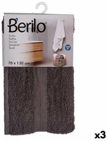 Telo da bagno Grigio 70 x 130 cm (3 Unità)