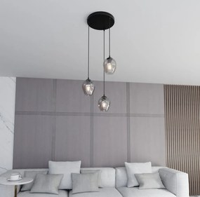 Lampadario a Sospensione in Acciaio e Vetro ISTAR 3 BL PREMIUM 3xE27