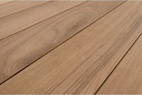 Tavolo Da Esterno In Alluminio Piano In Teak Allungabile 110x253/384 Cm Cameron Bianco Bizzotto