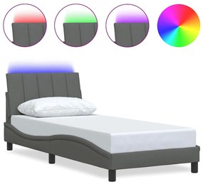 Giroletto Senza Materasso Grigio Scuro 80x200 Cm Tessuto /