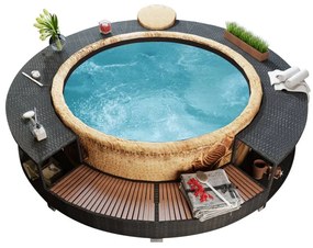 Bordo Per Vasca Da Spa İn Polyrattan Nero /