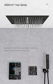 Sistema doccia a incasso ELITE EDITION BCS1721 termostatico, multigetto e a cascata in più finiture — Grigio gunmetal — A parete