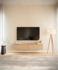Mobile TV Sospeso 150 cm 2 Ante A Ribalta Rovere Lindberg Lume
