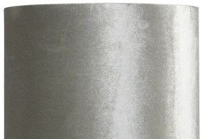 Lampada da terra moderna nera con paralume in velluto grigio - Rich