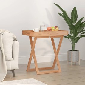 Tavolo A Vassoio Pieghevole 52x36x56,5cm Legno Massello Di Noce /