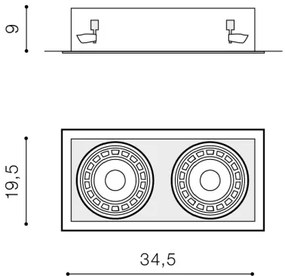 Azzardo AZ2875 - Lampada da incasso NOVA 2xGU10-ES111/50W/230V