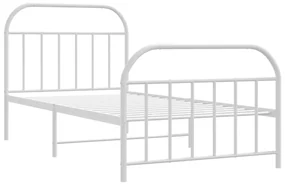 Giroletto con testiera e pediera metallo bianco 107x203 cm