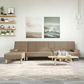 Divano Letto A L Cappuccino 255x140x70 Cm İn Similpelle /