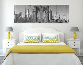 Stampa su tela – Ponte di Manhattan a New York in bianco e nero