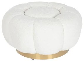 Poggiapiedi Home ESPRIT Bianco Poliestere Metallo 65 x 65 x 35 cm