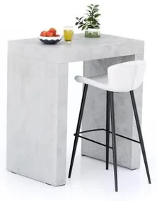 Tavolo Alto Evolution 90x60, Grigio Cemento con Due Gambe