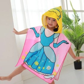 Poncho da spiaggia per bambini con principessa