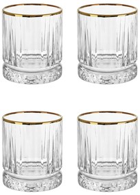 Set 4 bicchieri cocktail bordo oro Elysia Golden Touch Pasabahce