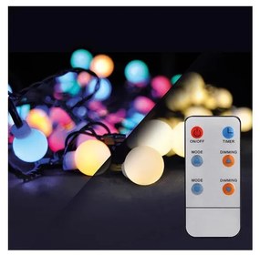 Solight 1V09-RGB-LED RGB Dimmerabile Catena di Natale 200xLED/8 funzioni 25m IP44 +TC