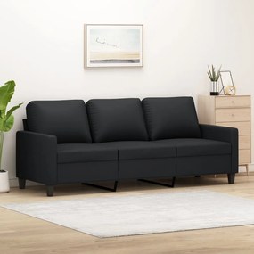 Divano A 3 Posti Nero 180 Cm İn Similpelle /