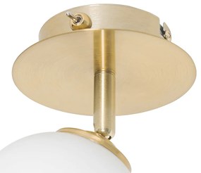 Faretto moderno oro con vetro opalino con interruttore - Athens