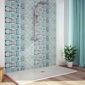 Mosaico in vetro Cement Verde azzurro L 30 x L 178cm x Sp. 4 mm, 12 pezzi