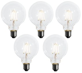 Set di 5 lampadine LED E27 dimmerabili a 3 livelli G95 4W 450 lm 2700K