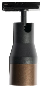 Faretto moderno nero con finitura bronzo scuro per sistema binario monofase - Iconic Kohua