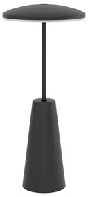 Lampada Da Tavolo Moderna Piccola Acciaio Nero Luce Led Integrato 2,8W