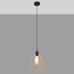 Lampadario a sospensione con filo KARO 1xE27/15W/230V oro/nero