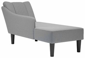 Sdraio Con Bracciolo Destro İn Tessuto Grigio Chiaro /