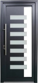 Portoncino d'ingresso 20022 L 80 x H 210 cm in PVC antracite, apertura spingere a destra, falso telaio non incluso