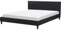 Letto 180 x 200 cm con rete a doghe in tessuto Nero contemporanea