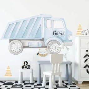 Autocarro con nome - adesivo da parete tessile ad acquarello | Inspio