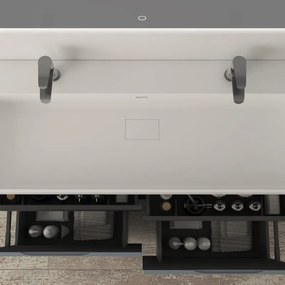 Mobile da bagno sottolavabo Cortina L120 X P45 X H 79cm, cannettato, blu avio