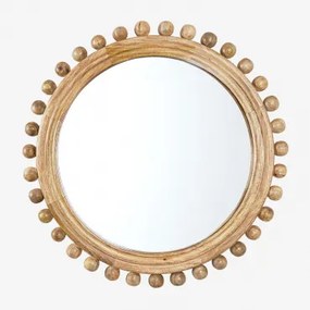 Specchio da parete rotondo in legno di mango (Ø80 cm) Joey Legno - Sklum