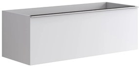Mobile da bagno sotto lavabo Pixel plain bianco laccato opaco L 120 x H 40 x P 45.5 cm 2 cassetti, lavabo non incluso