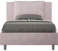 Letto Singolo rivestito in Microfibra - ANTEA Dimensione Rete: 100x200, Colore: Glicine, Tipologia Letto: Con Rete