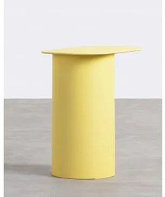 Tavolino Ausiliario Ovale in Metallo (61x31 cm) Radi Vaniglia - The Masie