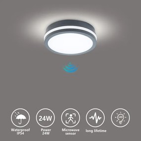 Brilagi - Lampada LED da esterno con sensore BENE LED/18W/230V diametro 22 cm IP54