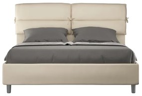 Letto con rete imbottito 160x190 similpelle tortora Nandy