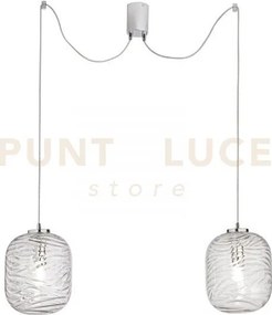 Lampadario a sospensione nereide trasparente 2 luci attacco e27 20,...