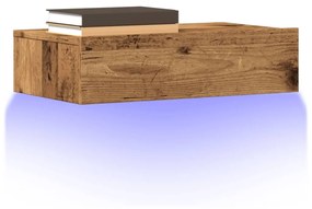 Mobile Porta Tv Con Luci Led Legno Antico 60x35x15,5 Cm /