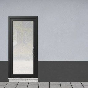 Portoncino d'ingresso Condo4 con vetro L 90 x H 210 cm in alluminio nero, apertura spingere a sinistra