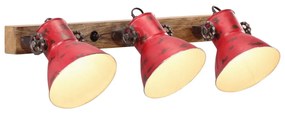 Lampada A Parete 25 W Rosso Anticato 65x25 Cm E27 /